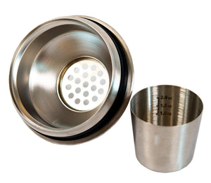 Stock Harbor Stainless Steel 30 Ounce (887 Milliliter) Double Wall Cocktail Shaker Vacuum Insulated Tumbler and Shaker Top; Powder Coated Black