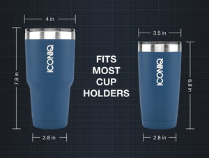Dual Pack ICONIQ Stainless Steel Vacuum Insulated Tumbler (30 oz Black + 30 oz Blue)